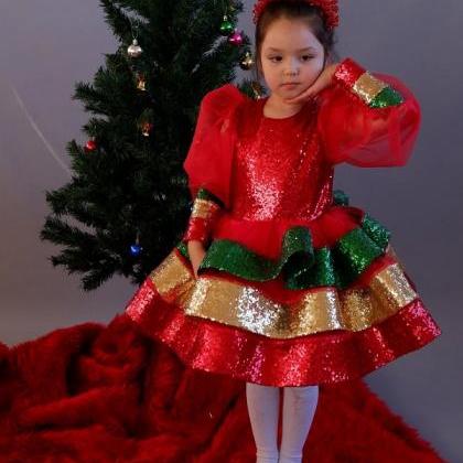 Christmas Dress Toddler Girl, Christmas Costume..