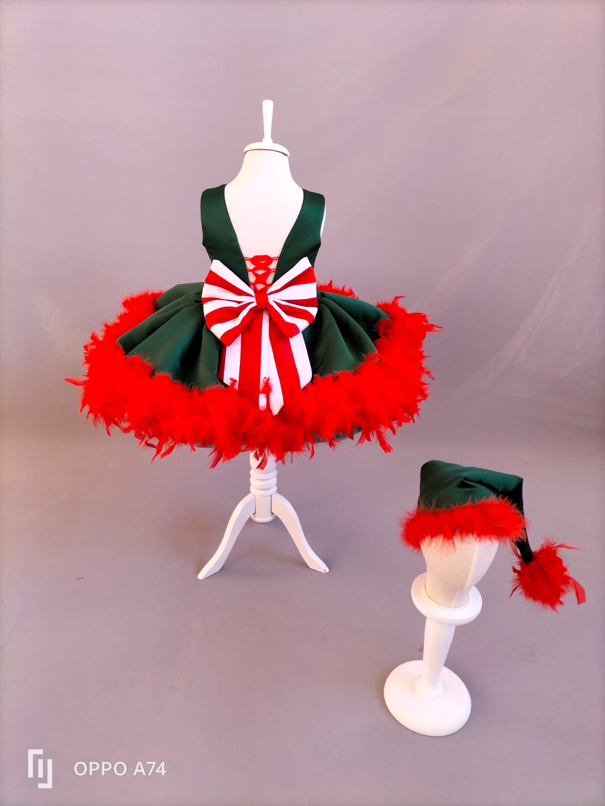 white christmas dresses [Plus Size] Red & Green 1950s Christmas Snowflake Swing Dress